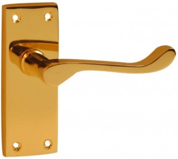 Premium Victorian Scroll Door Handle - Latch (Polished Brass)